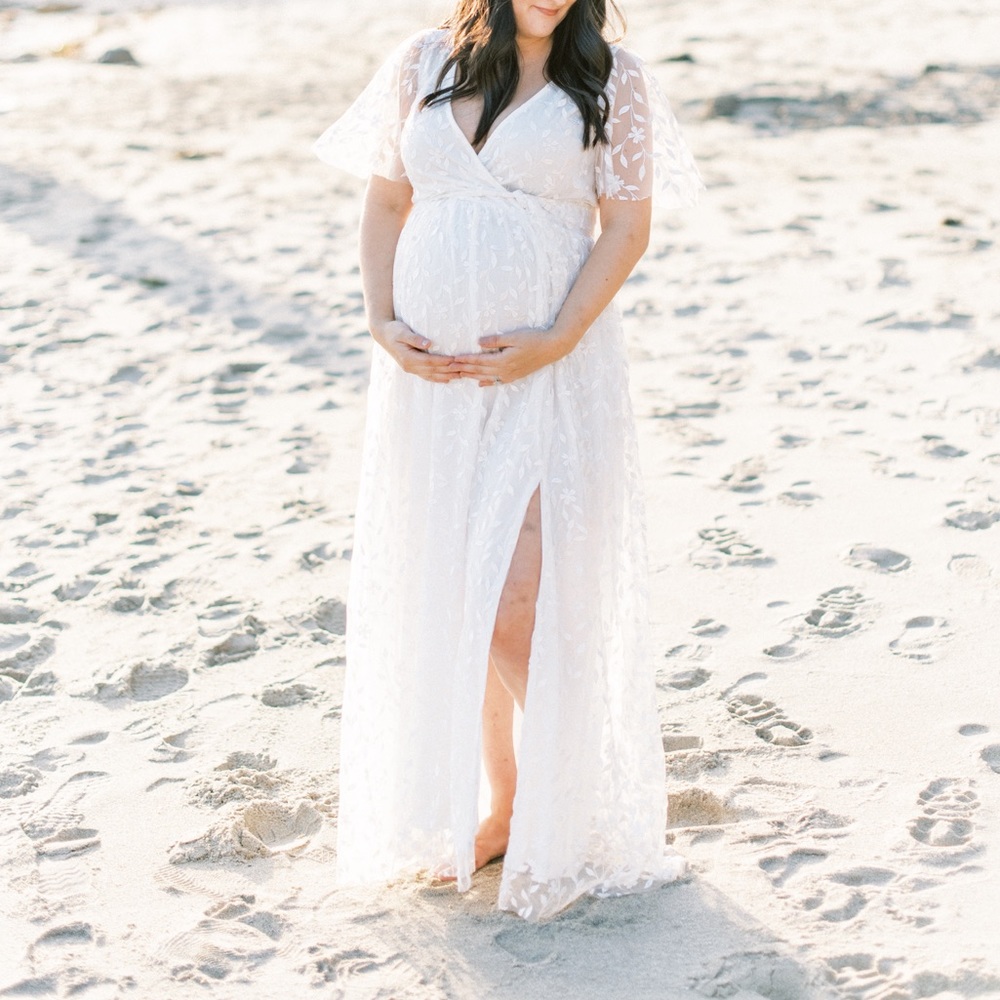 Baltic born Marseille white embossed maxi dress